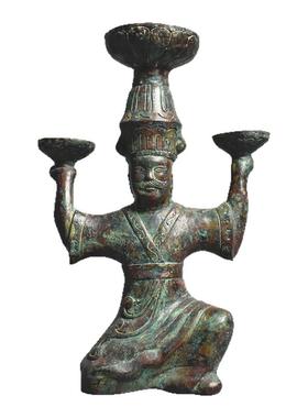 仿古青铜器东汉人形灯摆件
