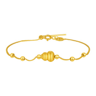 新年礼物周大生黄金纳吉福葫芦转运珠女足金硬金福禄手链送女朋友