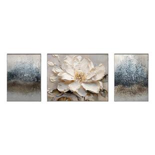 客厅装饰画轻奢高级感手绘油画沙发背景墙挂画2026新款美式三联画