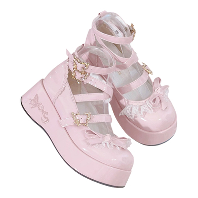 lolita鞋可爱厚底松糕鞋甜妹优雅cla系doll感洋娃娃鞋