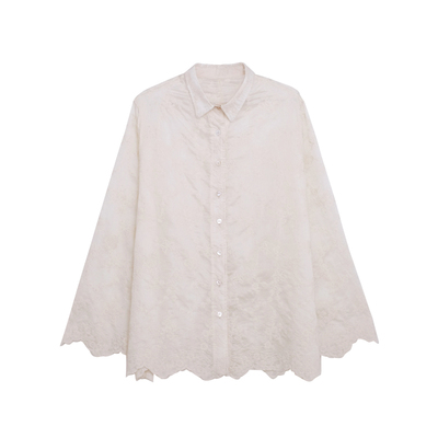 荒荒家微透小众提花衬衫