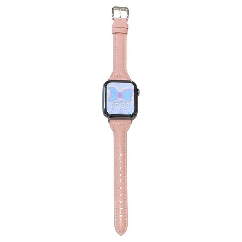 适用iwatch表带马卡龙拼色皮革