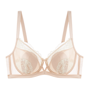 EMMAROSE胖mm蕾丝大码内衣聚拢收副乳防下垂轻薄透气大胸显小文胸