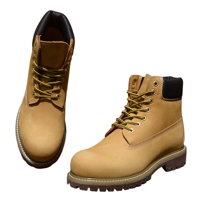 固特异头层牛皮中帮防滑马丁靴