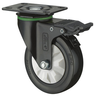 向荣SRC风火脚轮中型3/4/5寸聚氨酯PU定向万向刹车轮静音防缠绕