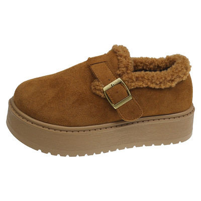 厚底增高加绒勃肯鞋女2025新款冬季爆款保暖雪地靴一脚蹬毛毛棉鞋