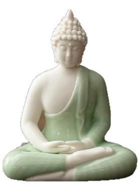 创意陶瓷如来佛祖摆件释迦摩尼佛像家居客厅玄关装饰品车载保平安