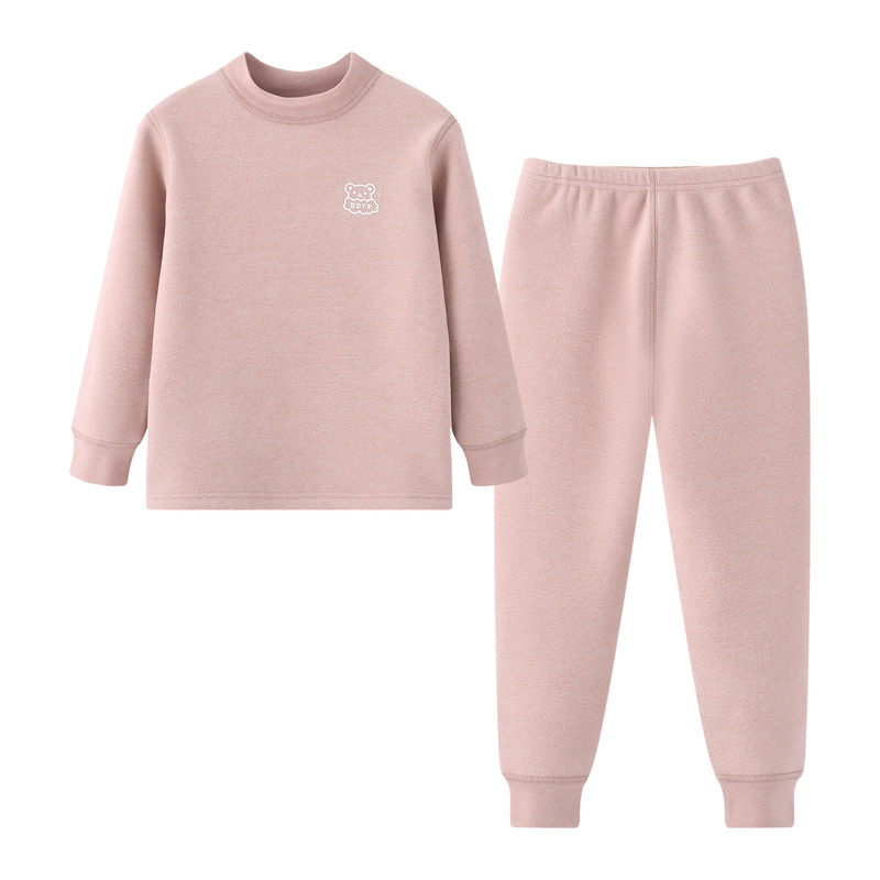 儿童加绒加厚保暖内衣套家居服睡