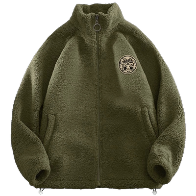 冬季加绒加厚羊羔绒夹克外套