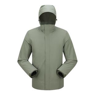 牧高笛野径男款套羽绒三合一软壳冲锋衣徒步户外登山防风防雨外套