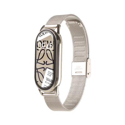 适用小米手环10/9表带金属磁吸8/7nfc版手腕带夏天高级感6543手表带夏季女生智能运动六七八九代手链新款表链