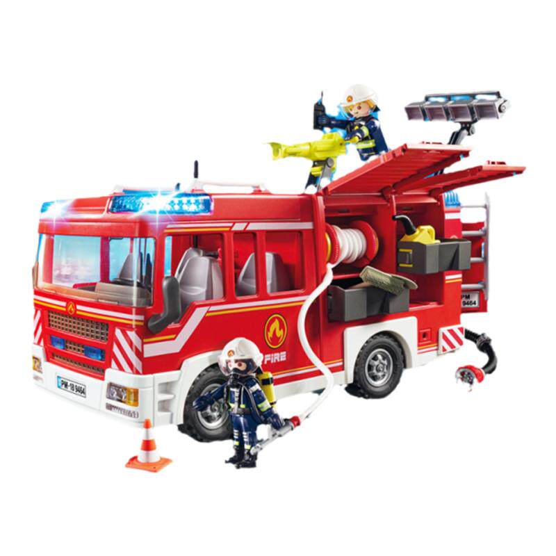 playmobil摩比世界大号消防玩具汽车儿童模型男孩城市英雄系列