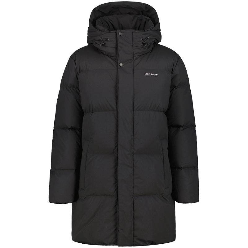 ICEPEAK艾斯匹克冬季男女中长款羽绒服户外运动防风大码纯色连帽