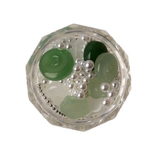 新中式国风玉石平安扣锆石流苏链条吊坠美甲装饰品指甲小配件