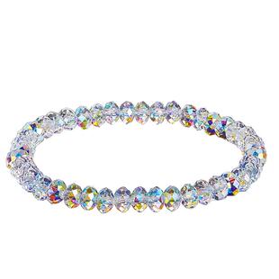 奥地利白水晶手链女串珠珠子足金小金豆精致叠戴药片手串超闪手饰