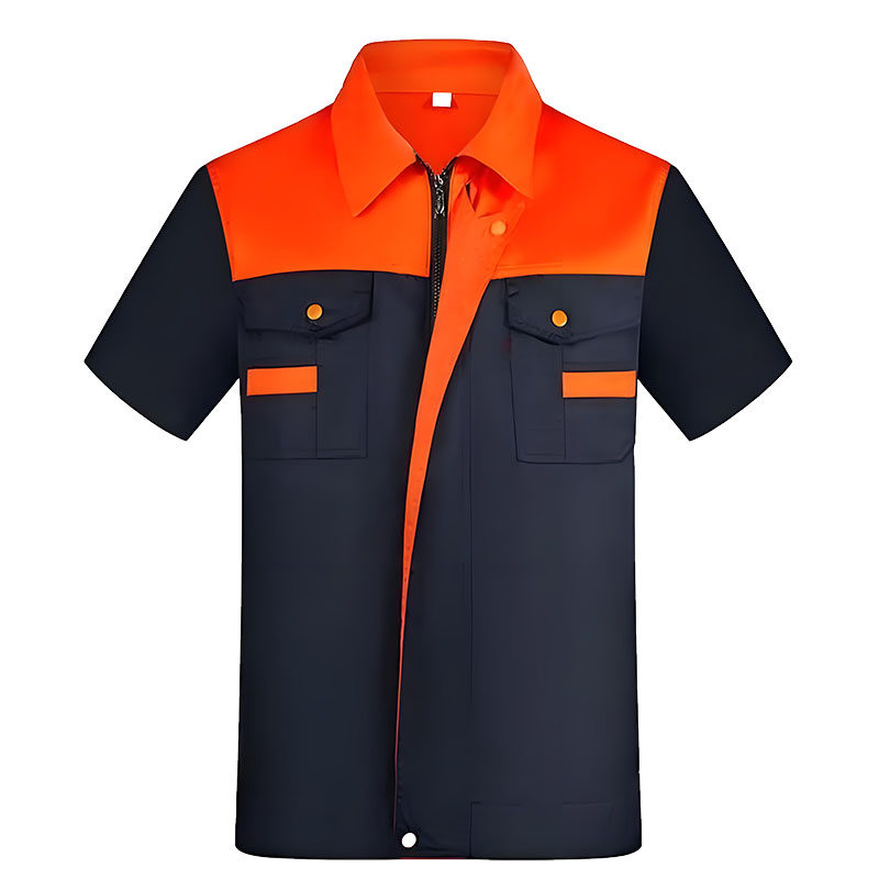 夏季短袖工作服透气劳保服定制