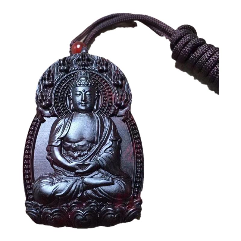如来木雕挂件紫檀吊坠黄花梨木雕