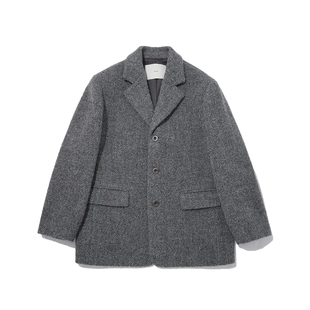 Dunst2025冬季新品中性三粒扣圈圈呢羊毛夹克中长款外套UDJA5D124