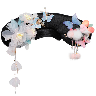 儿童古风清朝格格旗头发髻女童宫廷满族写真发型头饰组合古装汉服