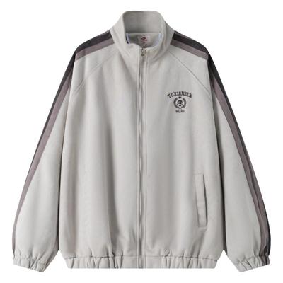 兔先森春秋麂皮绒立领拉链外套