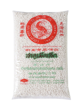 鳄鱼牌泰国小绿色西米白西米木薯粉500克进口商用甜品原料西米露
