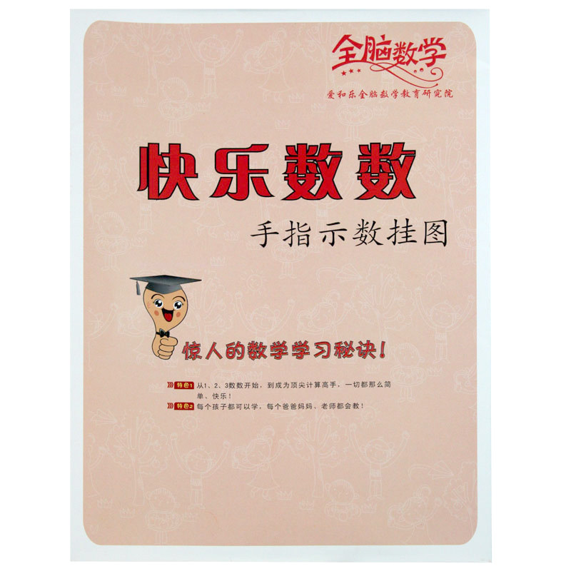 手指数数1-100数字 快乐数数贴图 儿童数学启蒙示范全脑数学墙贴