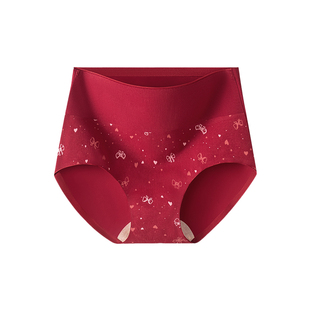 猫人本命年内裤女2026马年纯棉加长档无痕不夹臀女士红色三角短裤