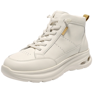 森达牛皮高帮鞋女冬新商场同款时尚运动厚底休闲短靴4ET41DD5