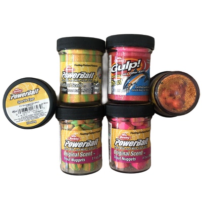 美国贝克力鳟鱼路亚饵橡皮彩泥