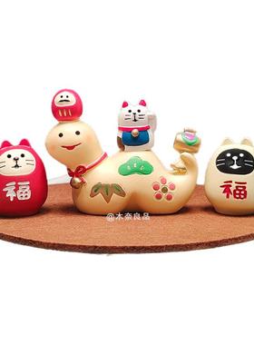 金蛇纳福新年福蛇巳金运健康万福猫蛇年达摩送礼可爱桌面装饰摆件