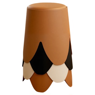 安居客花瓣凳塑料圆凳家用可叠放高级感餐桌凳网红款待客凳中古风