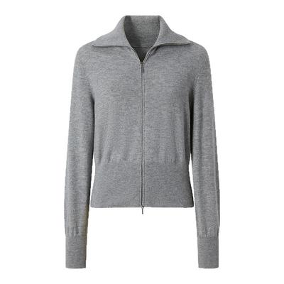 IMM尹默2025年秋18.5um美丽诺羊毛简约翻领开衫毛针织衫上衣女