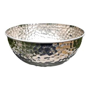 防摔防烫304不锈钢色拉碗锤纹碗汤碗宝宝儿童碗家用玫瑰金水果碗