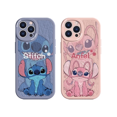 可爱史迪仔油画风情侣款保护套