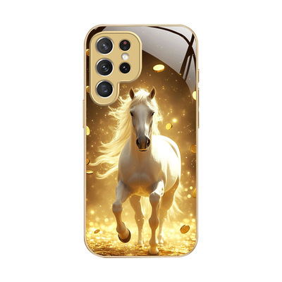 A56苹果17马年SamsungS23+三星S24ultra手机壳26加S25FE孔雀22u马54玻璃14男case55适用16plus女21新年15金色