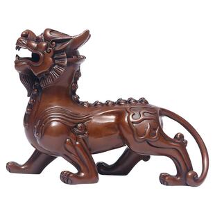 铜聚德纯铜双角貔貅聚财瑞兽家居公司装饰品紫铜摆设开业乔迁礼品