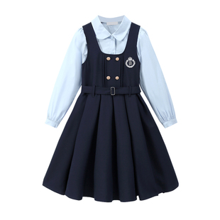 女童连衣裙秋季中大儿童秋天公主裙洋气女孩秋装学院风两件套裙子