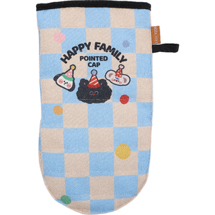 微波炉手套厨房隔热护手套可爱卡通烤箱防烫防滑手套加厚烘焙手套