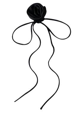 韩国博主同款立体花朵绑带项链女