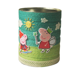 新品卡通幼儿园手工奶粉罐装饰变废为宝diy花盆环保创意亲子作业