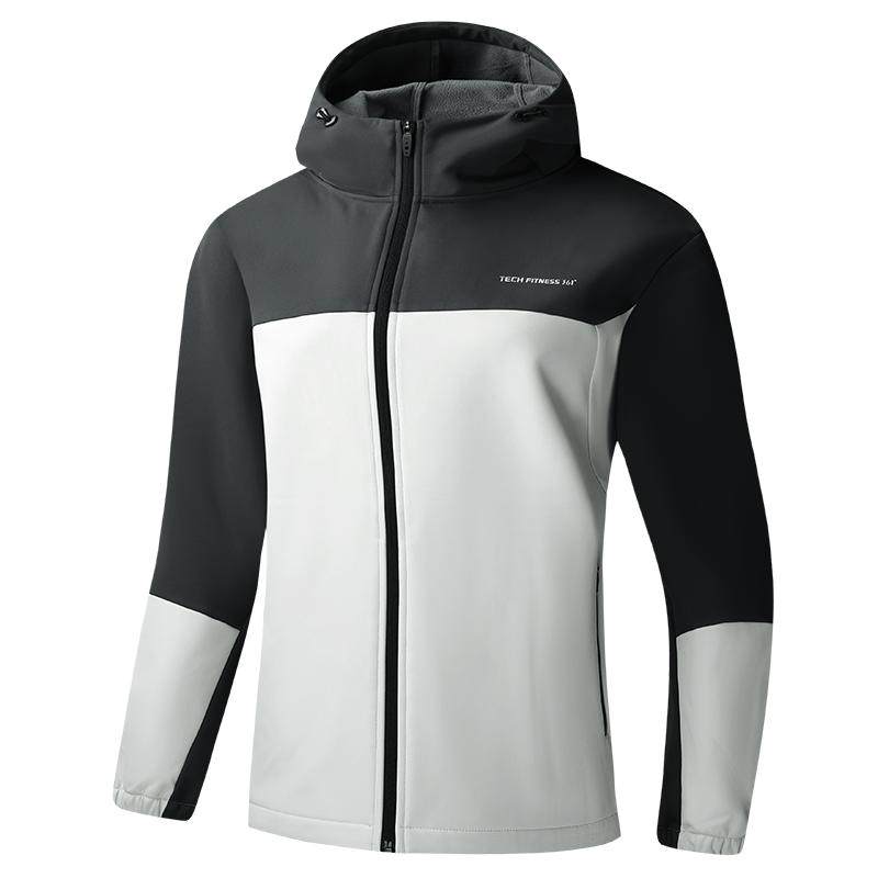 361运动外套2025秋冬新款男士梭织加绒连帽保暖上衣户外运动夹克