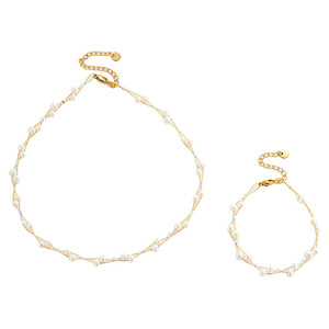 淡水珍珠项链星辰变手工编织高级感满天星颈链轻奢时尚锁骨链颈饰