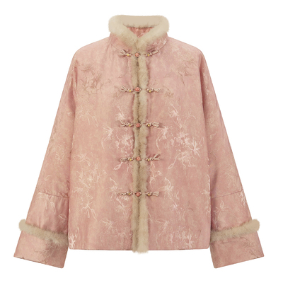 莨西子新中式轻国风绝美穿搭贵气棉服外套女桑蚕丝棉衣棉袄秋冬