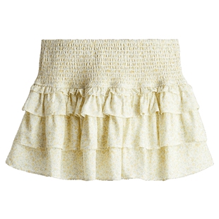 HM女装半身裙冬季波嬉风穿搭印花分层迷你半身裙1277381