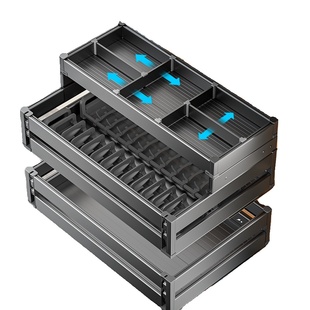 百悍拉篮橱柜抽屉式碗篮抽屉内置碗架调味料碗筷置物架碗碟架双层