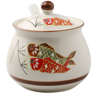 舍里带盖耐高温陶瓷猪油罐家用厨房辣椒油罐子油泼辣子专用调料罐