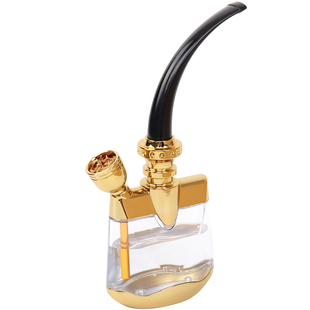高档水烟壶水烟斗全套装两用玻璃烟锅老式水烟壶烟丝烟袋过滤烟嘴