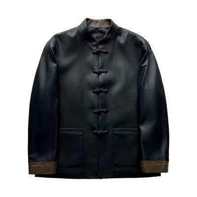 真皮皮衣男装中国风外套