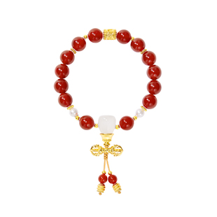 恭王府转运吉祥玛瑙黑曜石手串手链博物馆文创生日新婚情人节礼物