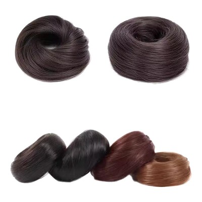 真发低丸子头假发发圈盘发发包古风假发包花苞头神器发量少新款